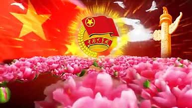 红旗飘扬祖国花朵成长建设中国梦党政视频视频的预览图